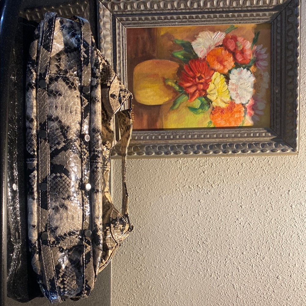 Rebecca Minkoff Beige and Black Snake-Print Hobo - Picture 8 of 13